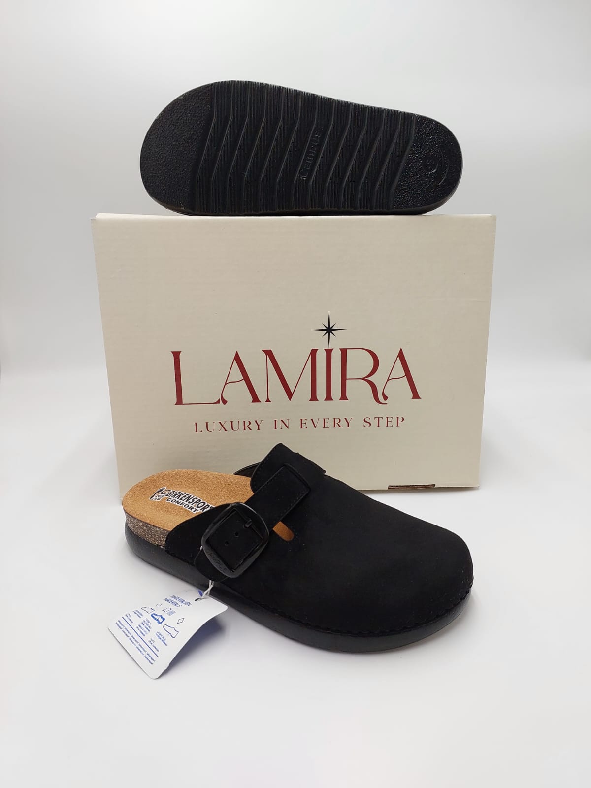 Mules Lamira – Élégance noire et confort absolu