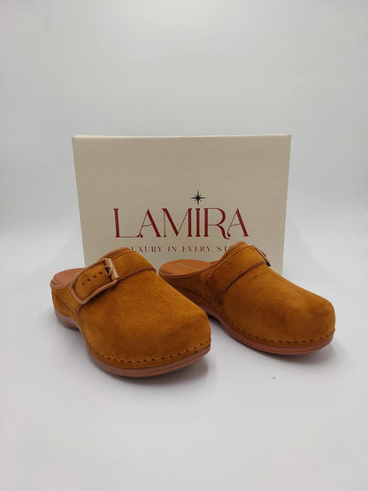 Mules Lamira Camel Velours – Élégance et Confort Naturel