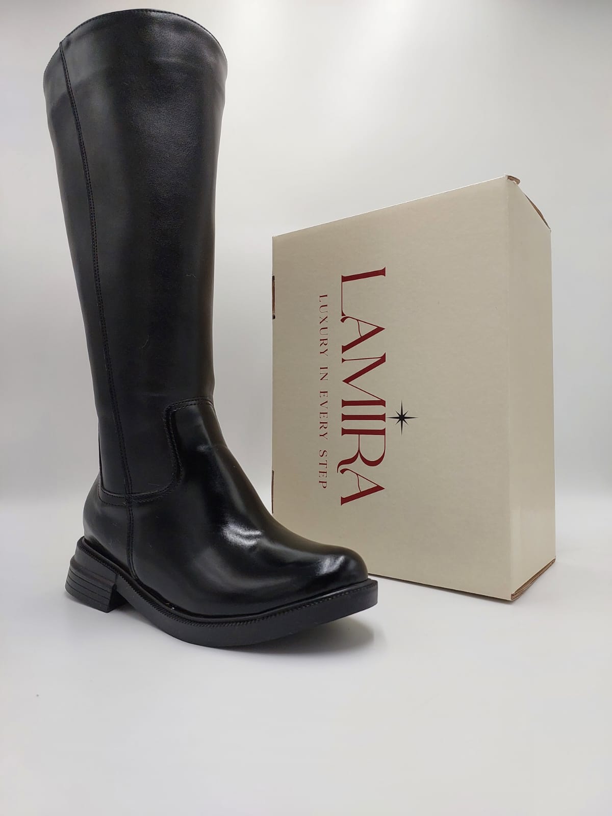 Bottes Lamira Noires Hautes – Élégance Classique & Confort Moderne
