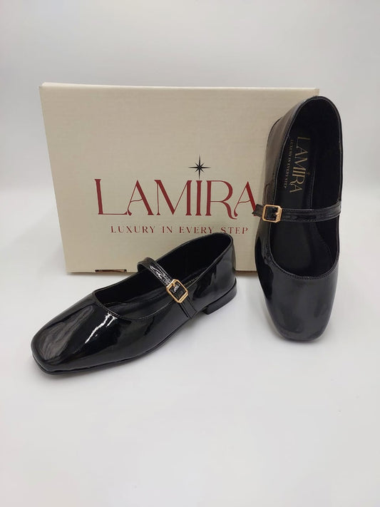Ballerines Lamira Noires Vernies – Élégance et Confort