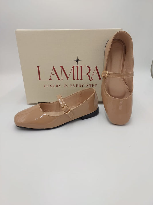 Ballerines Lamira Beige Vernis – Élégance et Confort au Quotidien