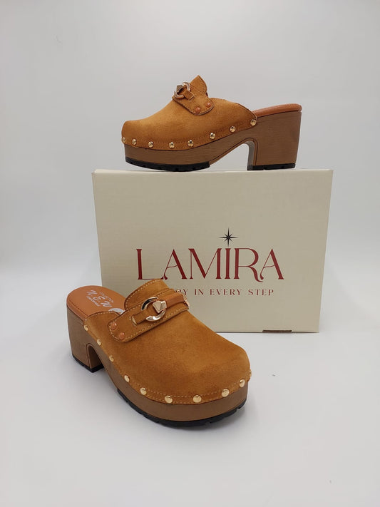 Mules Lamira Camel Suédées – Élégance Rustique et Confort Assuré