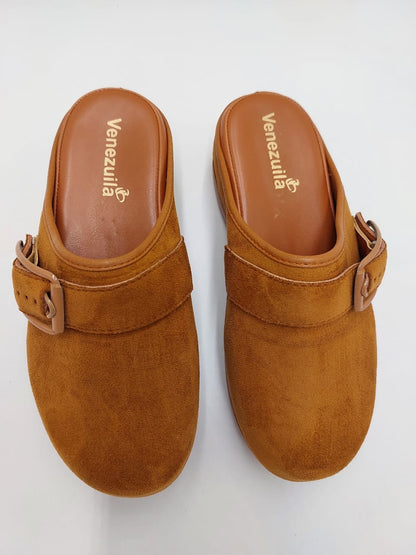 Mules Lamira Camel Velours – Élégance et Confort Naturel