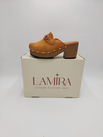 Mules Lamira Camel Suédées – Élégance Rustique et Confort Assuré
